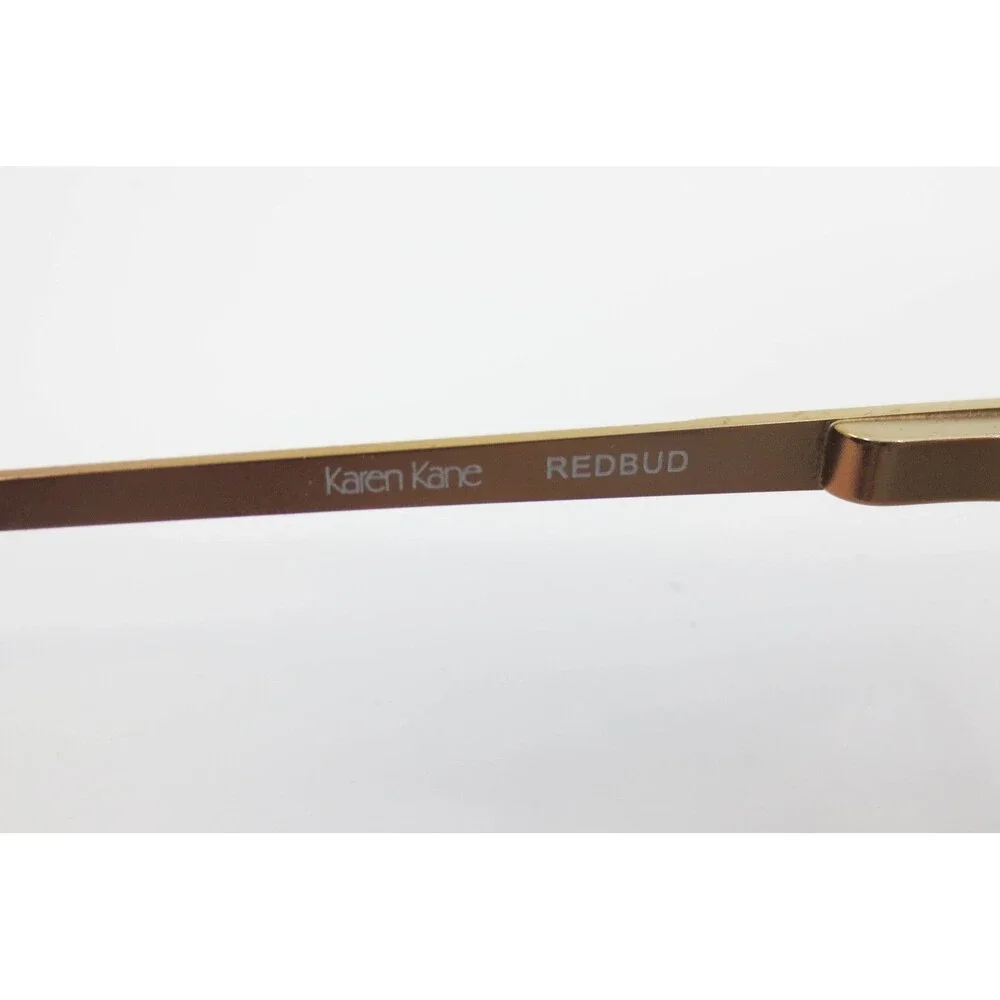 Karen Kane Redbud Eyeglasses Brown Gold Semi Rimless Cat Eye Frames 51-18-135